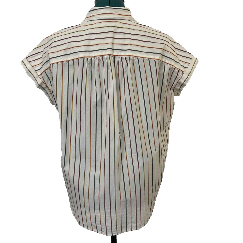 Madewell Central Shirt Womens‎ S Rainbow Stripe Cotton Short Sleeve Button Down - Picture 4 of 9